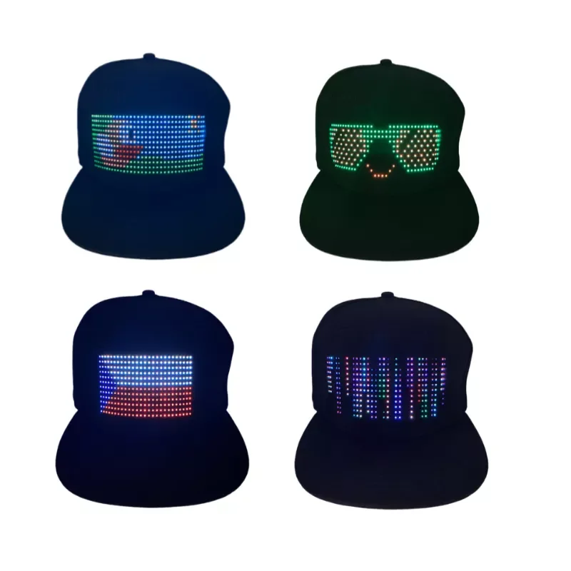 Trendy Light Up Glowing Baseball Cap Sports Hat LED Luminous Hip Hop Rap Cap DJ Dance Night Club Bar Party Led Flashing Hat