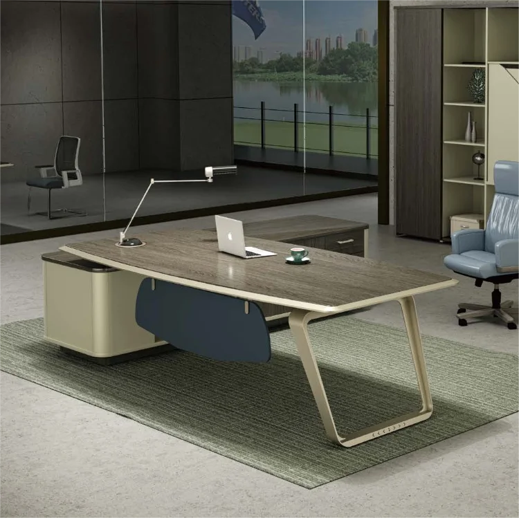 Executive Desk With Cabinet In Unique Modern Classic Style Luxury Office Furniture Boss Wood Table