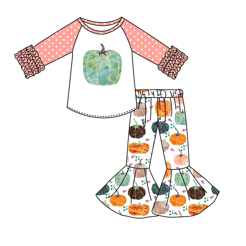 Cotton girls dresses printed children frocks design children wear baby girl thanksgiving day dress