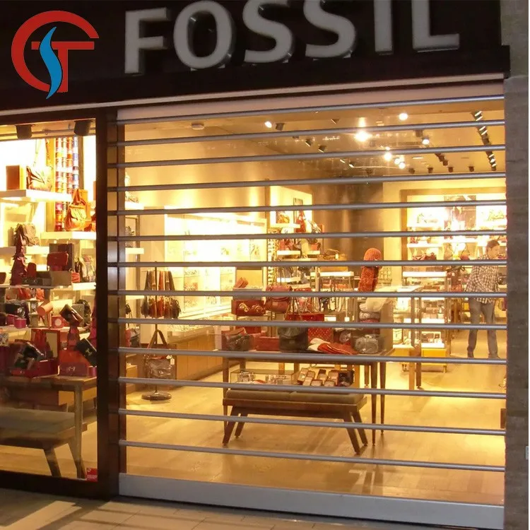 Transparent polycarbonate rolling shutter door,commercial roll up door