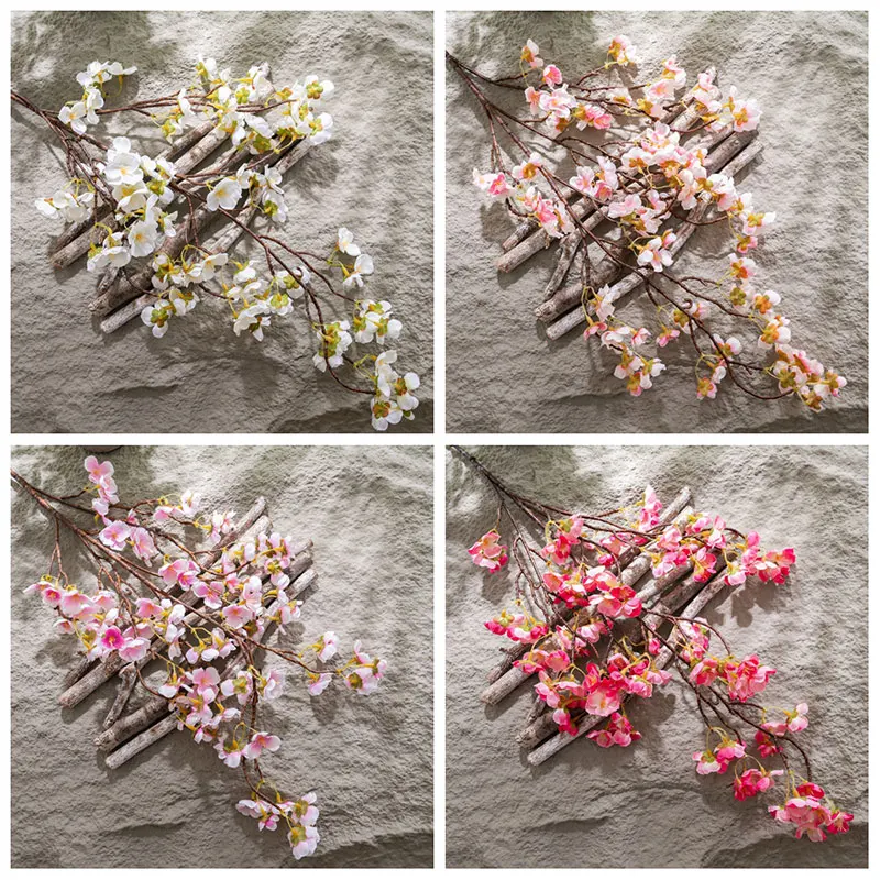 Flowers Arrangements Artificial White Cherry Blossom Branches Wedding Decor