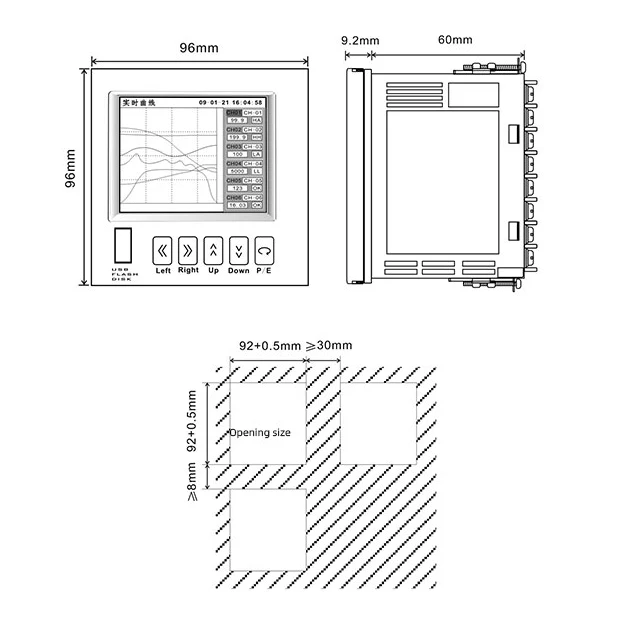 KH300AG: Smart Current Voltage Data Recorder with 2/4/6/8/12/18 Channels Color Pressure Paperless Data Recorder Wth USB+RS485