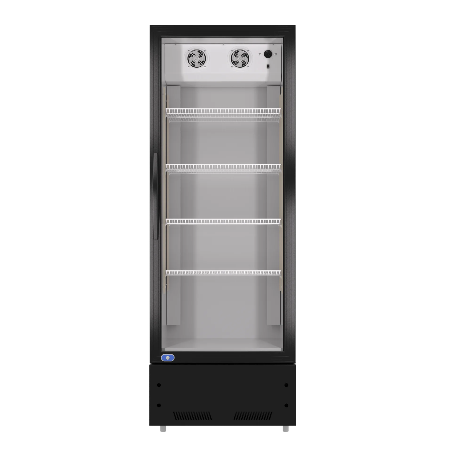 Upright Glass Door Supermarket Frozen Food Display Freezer