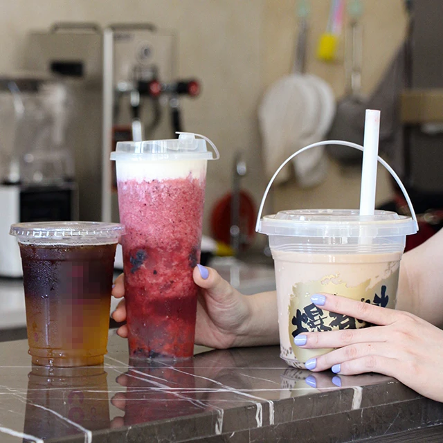 Clear Plastic Bucket Ice Cream Yogurt Milk Tea Storage Empty 700ml 1000ml Container straws available