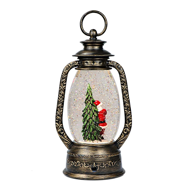 Best Selling Santa Decorative Christmas Led Lantern Water Snow Globe