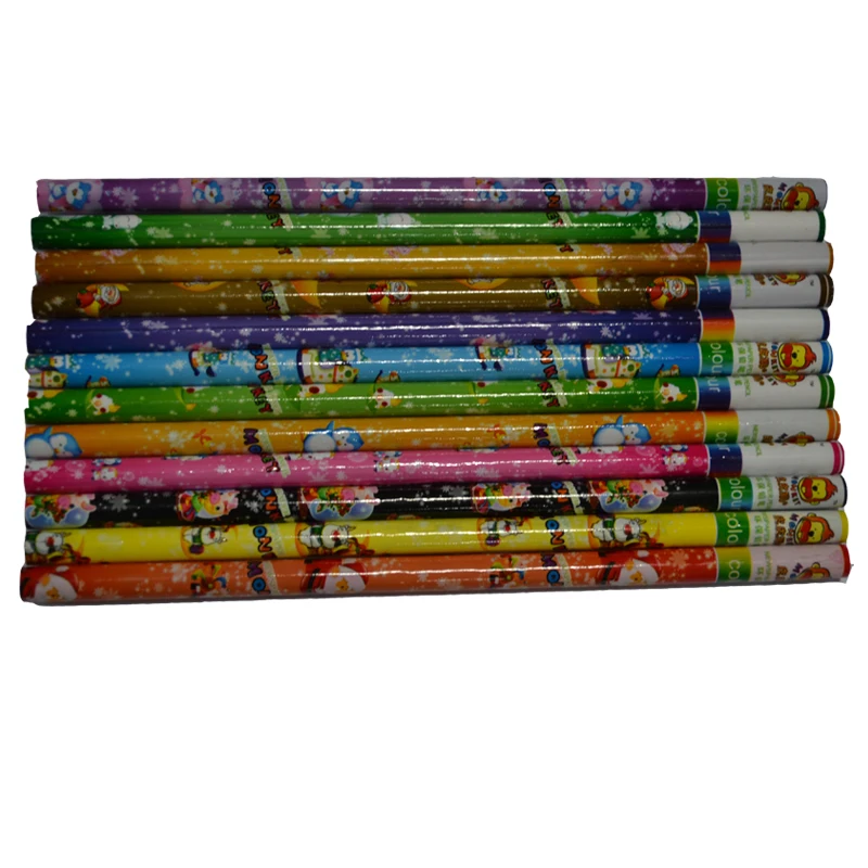 Wholesale Standard pencil Recycled paper color pencil with PET shrink sleeve domed end