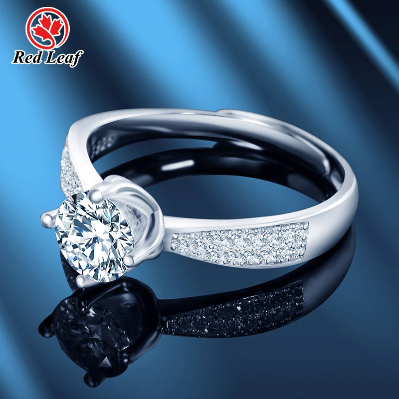  Redleaf jewelry 925 silver engagement ring moissanite 1carat stone Jewelry
