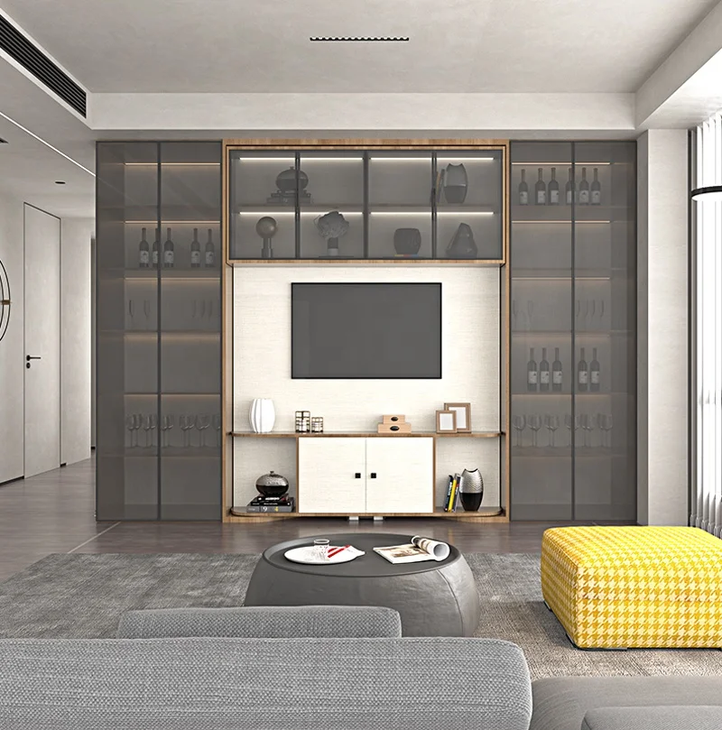 Light luxury bedroom furniture multi-functional storage Rotating TV cabinet bookcase wine cabinet Display cabinet