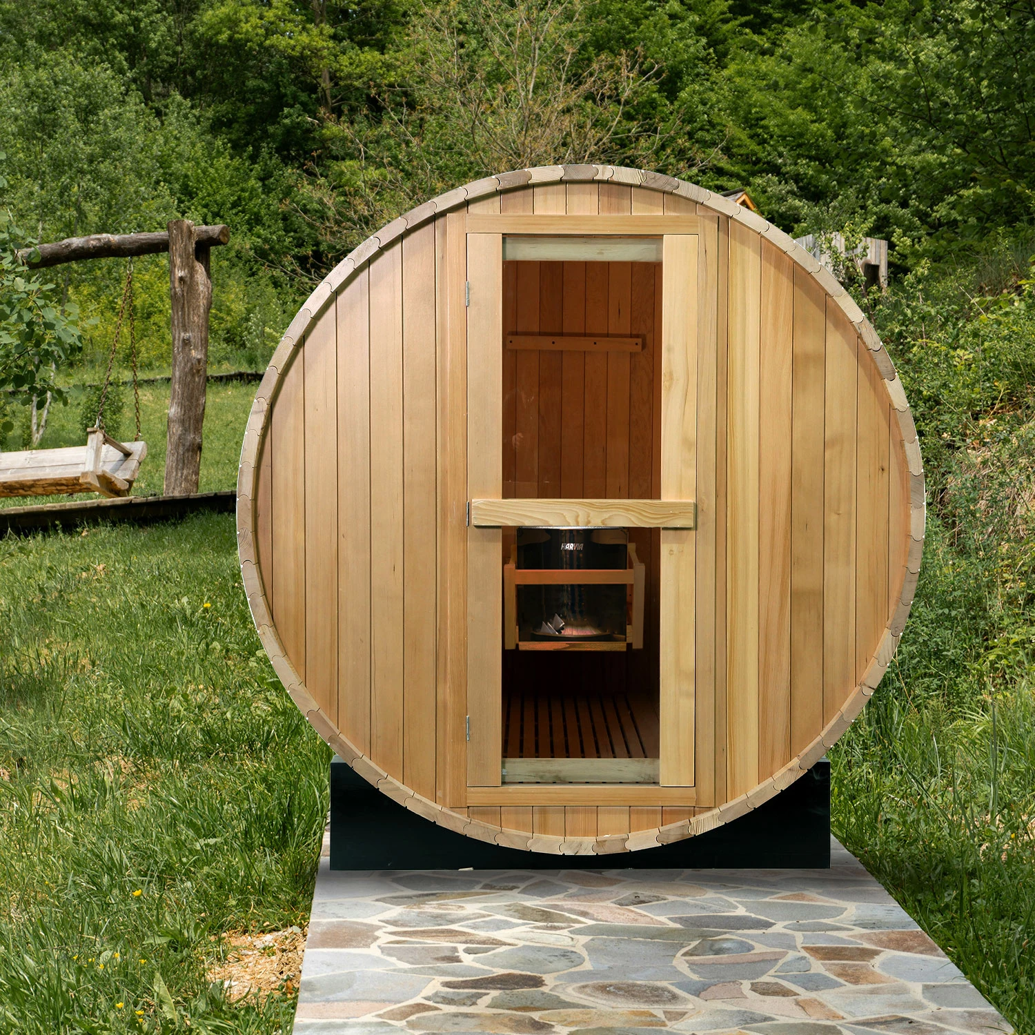 High quality 4 person outdoor barrel sauna steam sauna room
