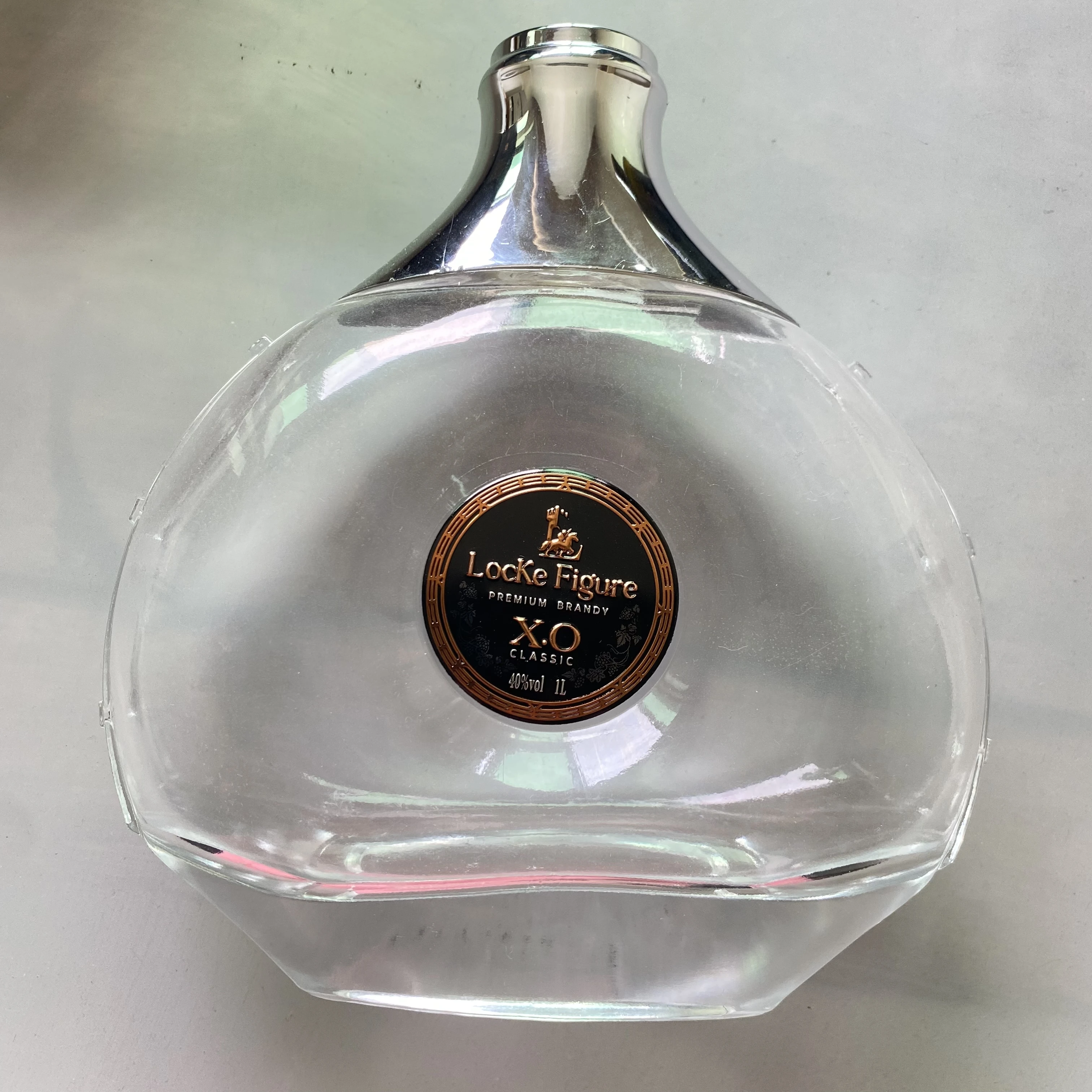 Custom printing self adhesive embossed metal stickers Red wine perfume bottle printed aluminum labels