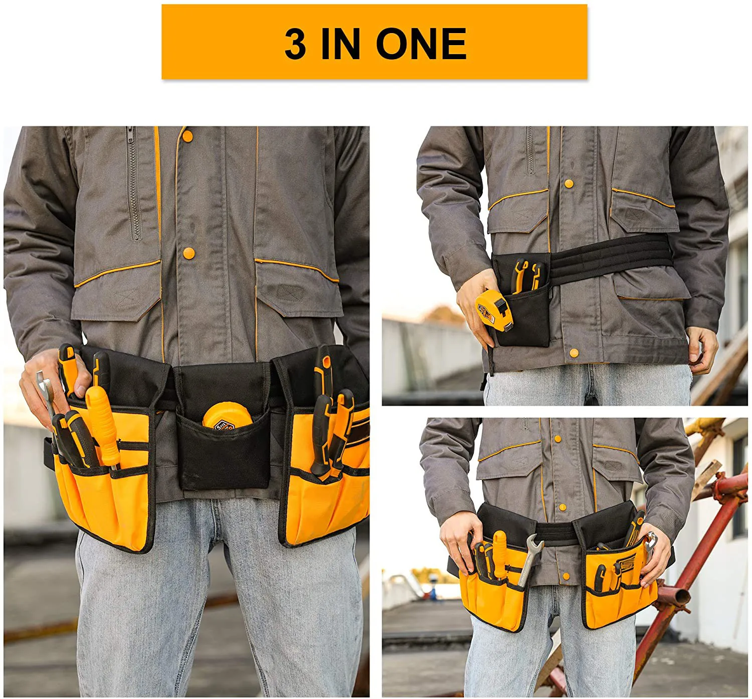 BSCI factory custom logo Heavy Duty adjustable waist Electricians Carpenters Plumbers Construction Tool Belt