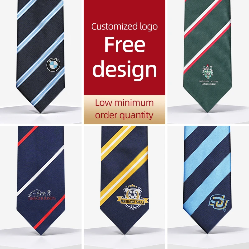 Silk Necktie Manufacturer Custom Logo Neck Tie with Logo for School Company Party Business