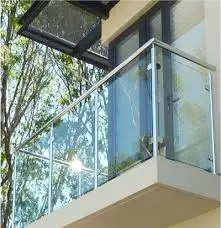 Balcony and Stair Handrail Frameless Design Stainless Steel Channel Glass Railing Sale Waterproof Diy Cross