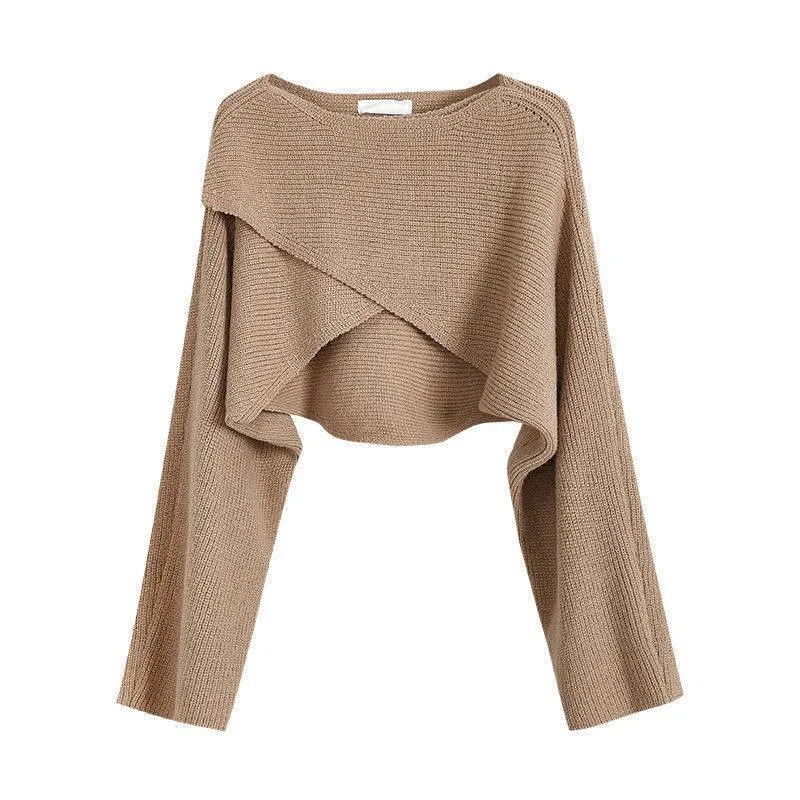 knit sweater large size women fat irregular knitted sweater autumn design knitwear