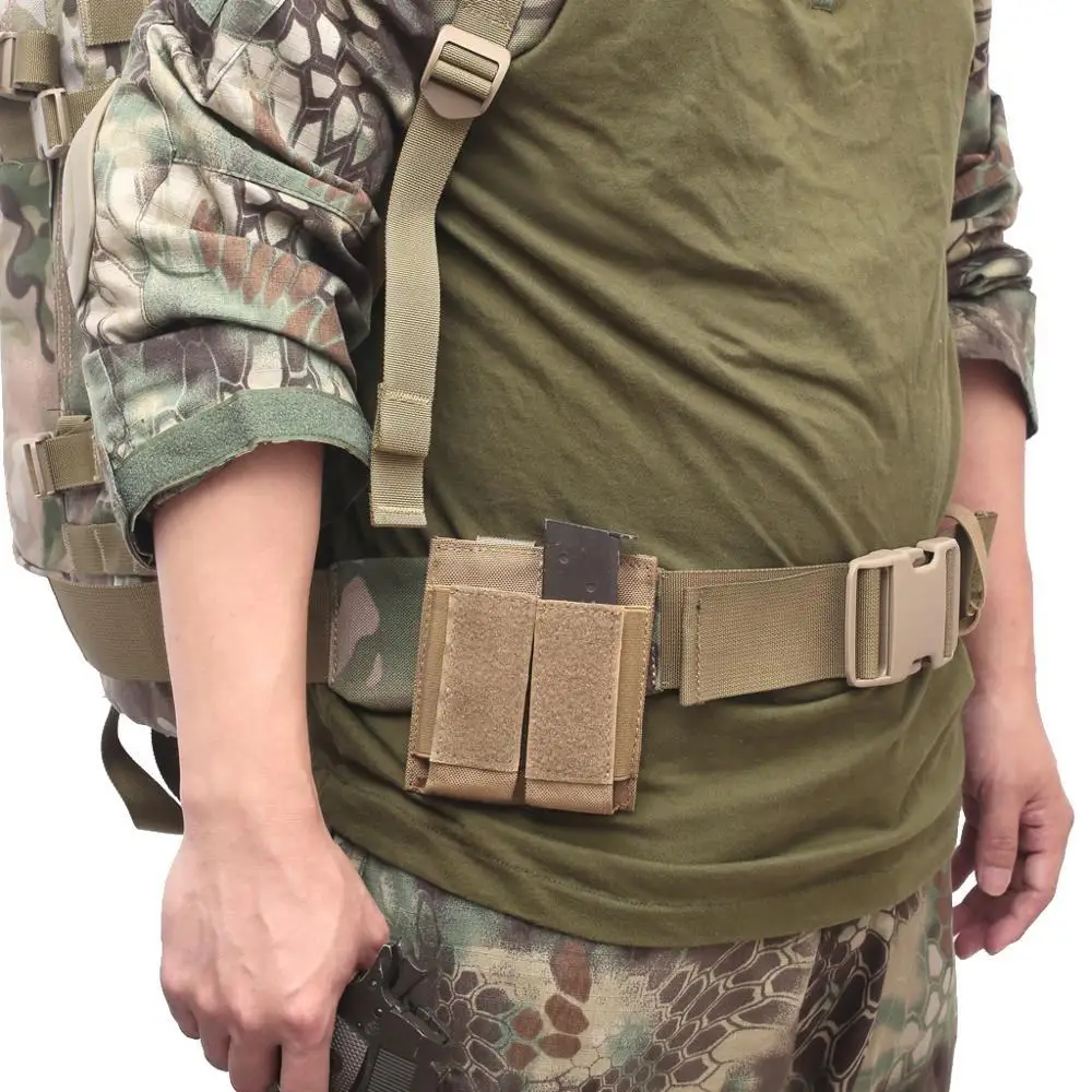 High quality durable 1000D polyester paintball tactical CS molle double magazine pouch