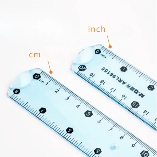 Eurolucky Soft Stationery Ruler 15cm 20cm 30cm Wavy Line Flexible Rulers Multi Functional Cute Ruler Measuring Tape