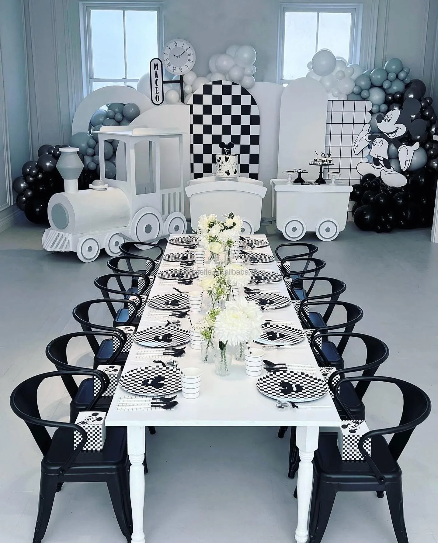 Commercial furniture black metal children kids party chairs stack metal kid chairs baby shower party events occasion classroom
