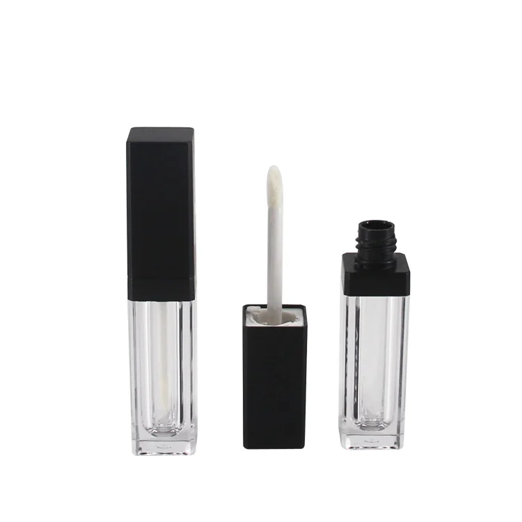 
5.5ml Customized color cosmetic packaging case unique square empty lipgloss tube packaging 