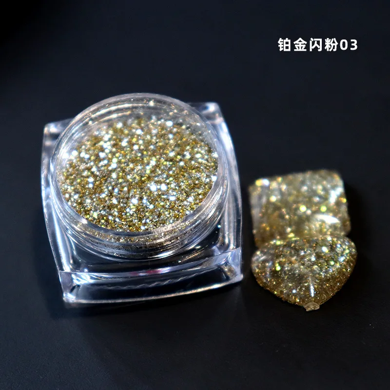 Wholesale 6 Color 1kg/Bag Nail Gradient Broken Diamond Pink Platinum Glitter For Nail Crystal Diamond Powder