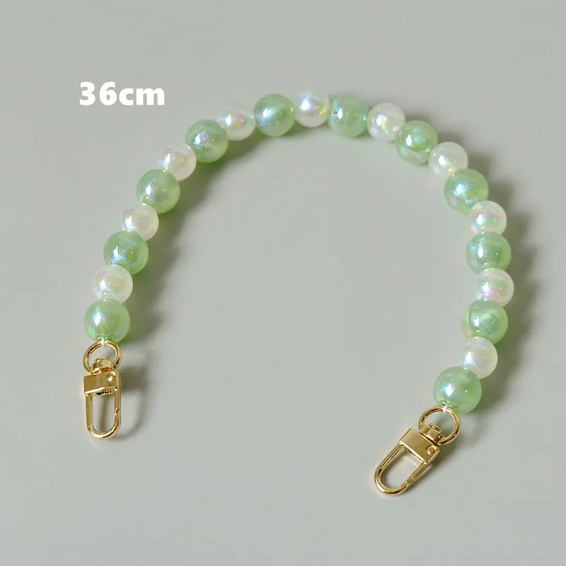 New custom colorful  cross body acrylic pearl Chain Decorative Metal Chain Decorative Hanging Chain bag straps bag handle