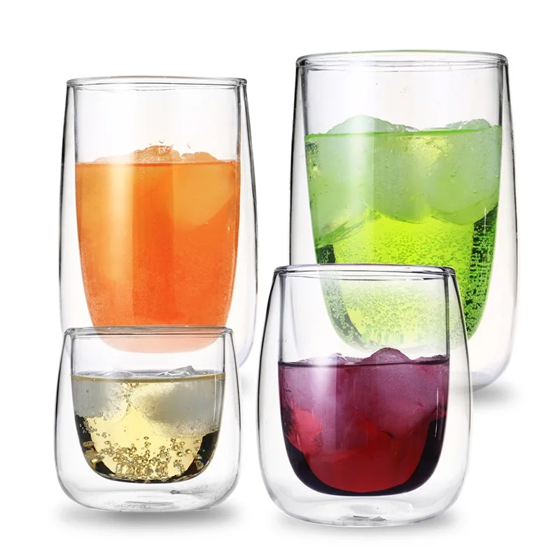 Customized Glassware Manufacturer Wholesale Hand-made Double Wall Glass Coffee Cup