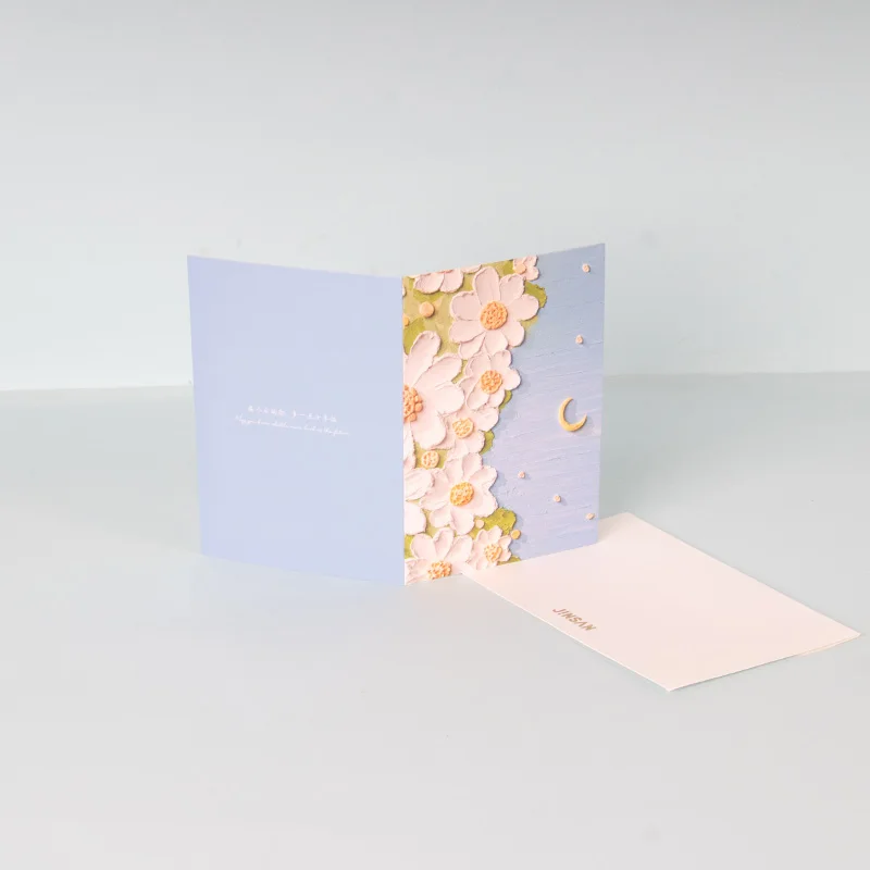 Flower Greeting Cards Customized Graphic Thanksgiving Birthday Paper Craft Invitation Card Wedding Party Greeting Card