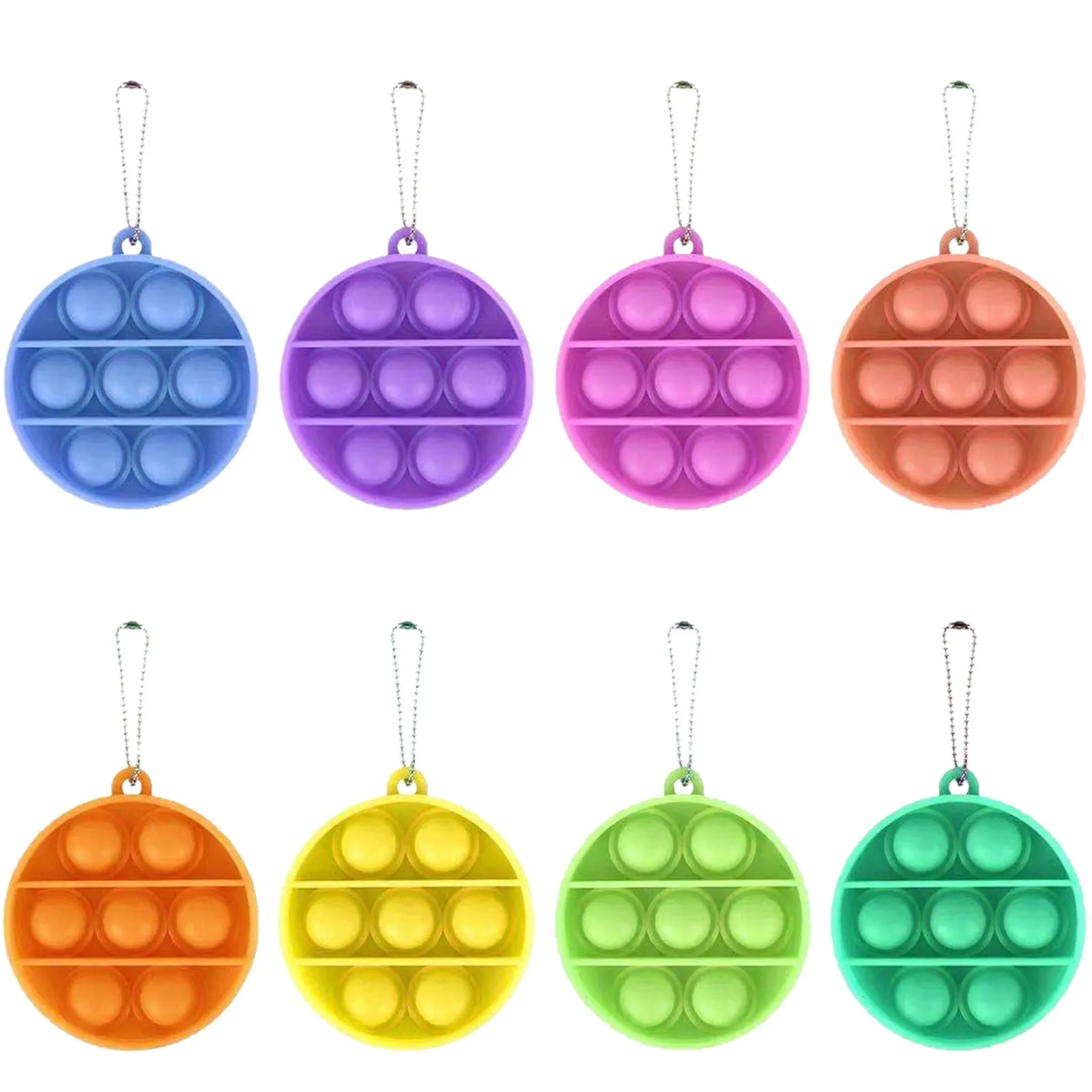 2021 Factory Hot Sale Cute key Chain Silicone Stress Sensory  Fidget Decompression Toys Key Rings