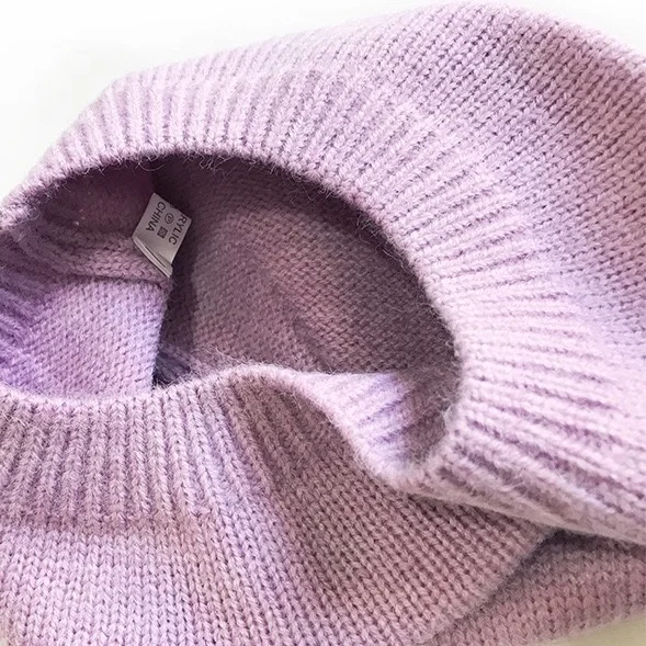 KENSHELLLEY Amazon Kids Beanie Hat Fresh Solid Color Wool Berets Winter Classic Bonnet Hat High Quality Plain Knitting Berets