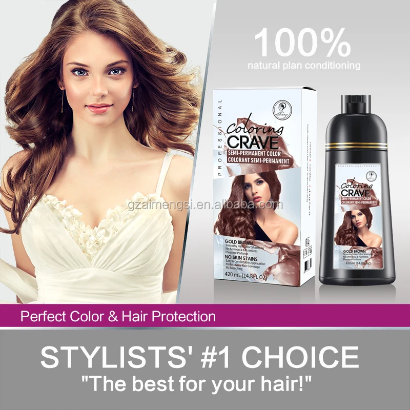 OEM 3 in 1 magic no side effect natural fast silky liquid purple brown black hair dye color shampoo for white hair