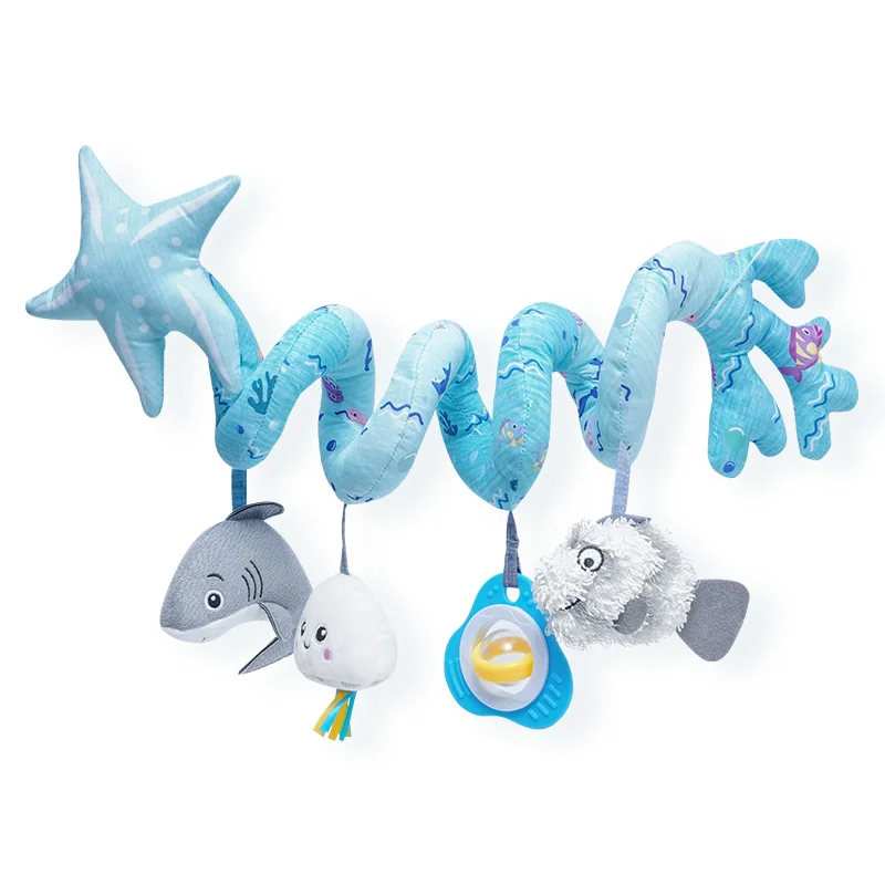 SOZZY Factory OEM Baby Plush Toys Pram Spiral Bed rattle Spiral Toys with Cute Animals Stroller and Travel Activity Toy