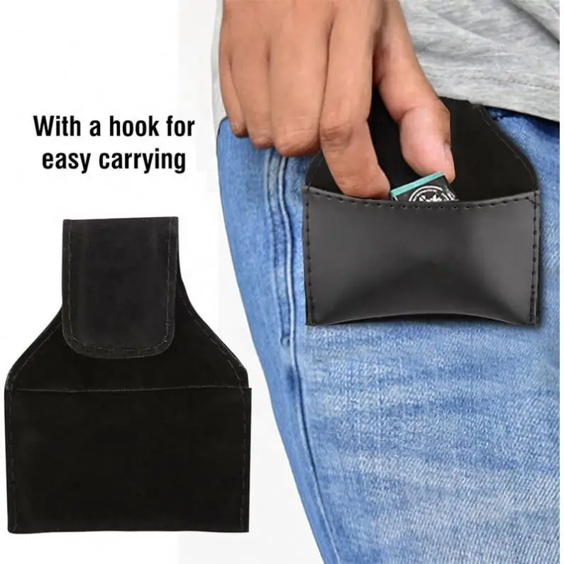 Professional Pool Gym Chalk Pouch Pu Leather Cue Chalk Holder Pouch Bag For Billiards