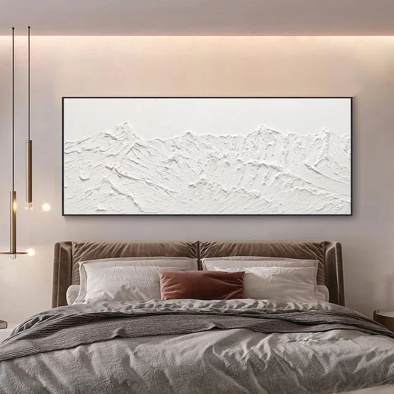 Large Black And White Abstract 3D Textured Handmade Oil Painting Wall Art Pictures Modern Home Room Decor Cuadros