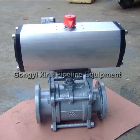 3 inch 4 inch Various Sanitary stainless steel 1000psi 3 PC 3 way 2 way ball valves with pneumatic actuator
