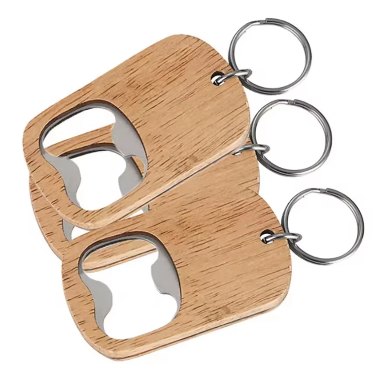 Portable Soda Beverage Opener Customized Jar Opener Keychain Wooden Beer Bottle Opener