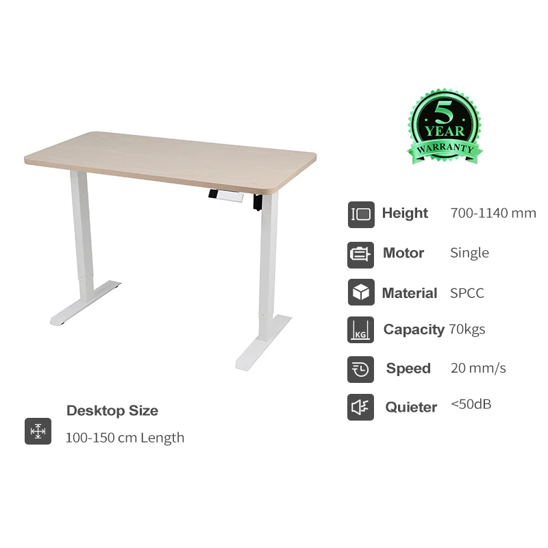 Ergonomic electric stand up desk height adjustable office workstation computer standing desk frame lift table for for study