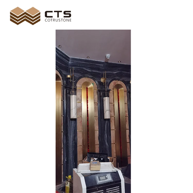 High Quality Natural Stone with Wholesale Prices Premium Black Marble Slabs for Countertops and Flooring