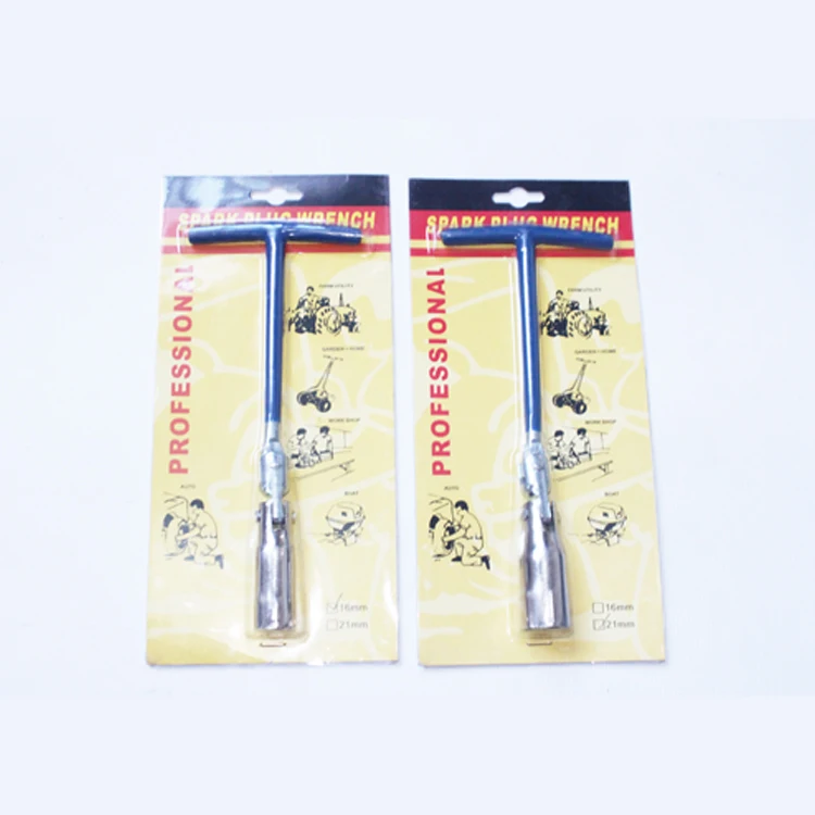 16mm Auto Car T-Handle Joint Spark Plug Socket Wrench 16mm Remover Installer Tool Red+Silver