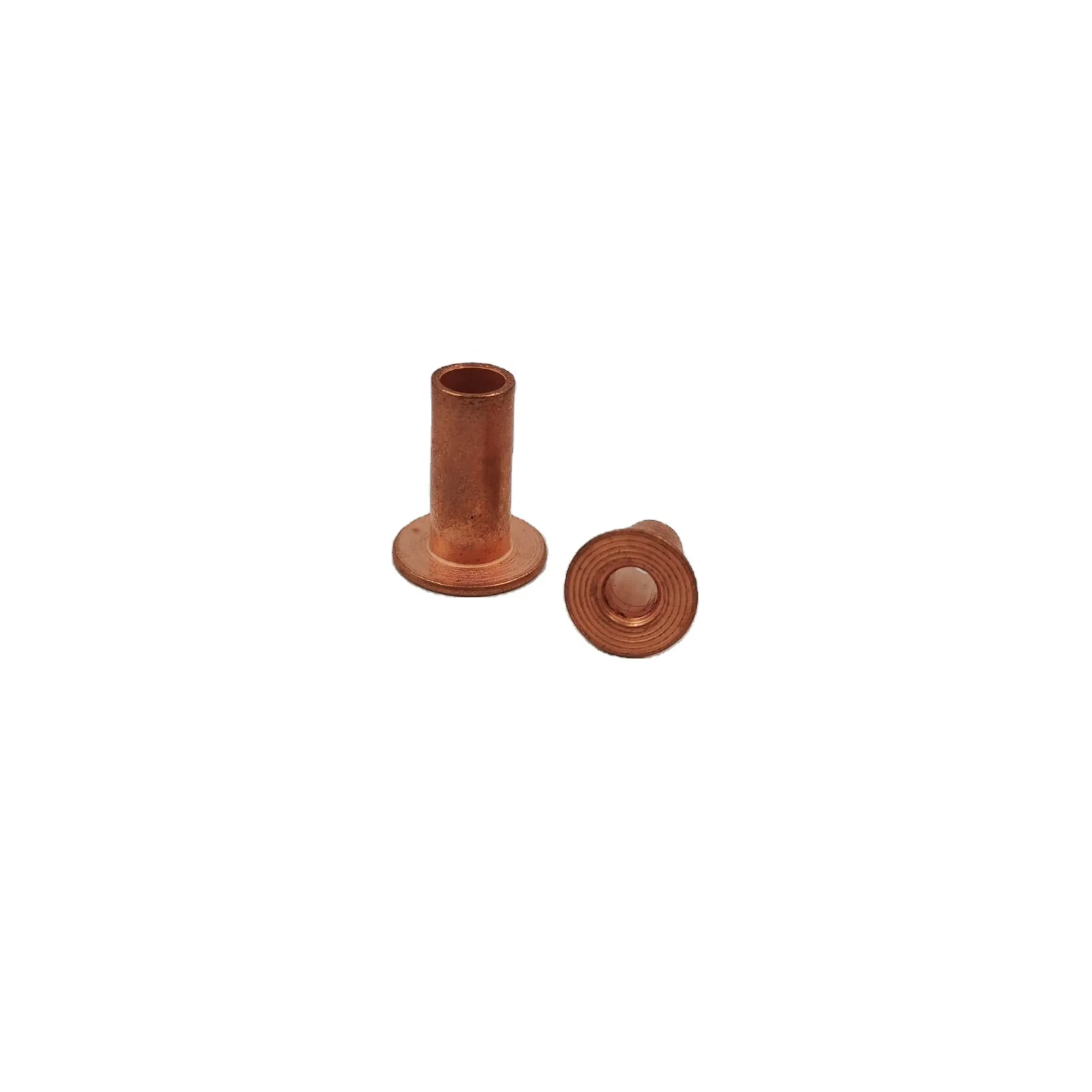 Flat Head Hollow Tubular Rivet Carbon steel Hollow Rivet Copper Plating Copper plated OEM Flat Head Galvanized Tubular brake Riv