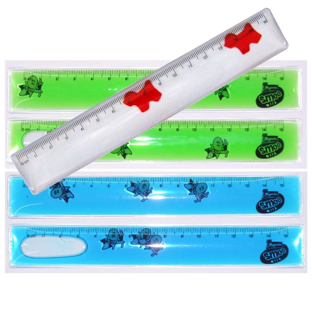 16cm OEM custom printed floating floater liquid glitter ruler
