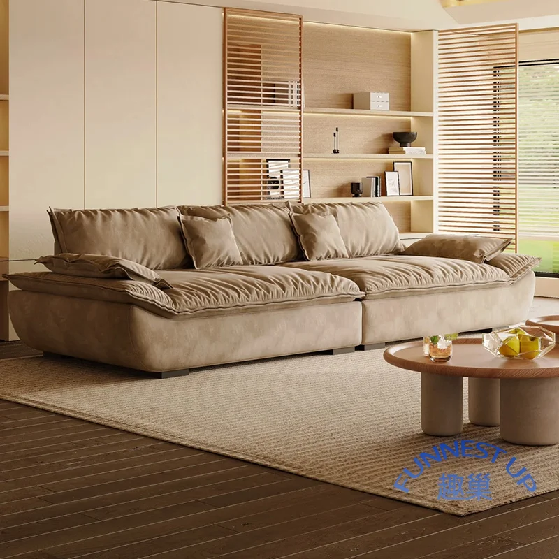 Italian sailboat Caeser Velvet Fabric sofa ultra seating depth designer sofa for living room light luxury modern lounge sofa