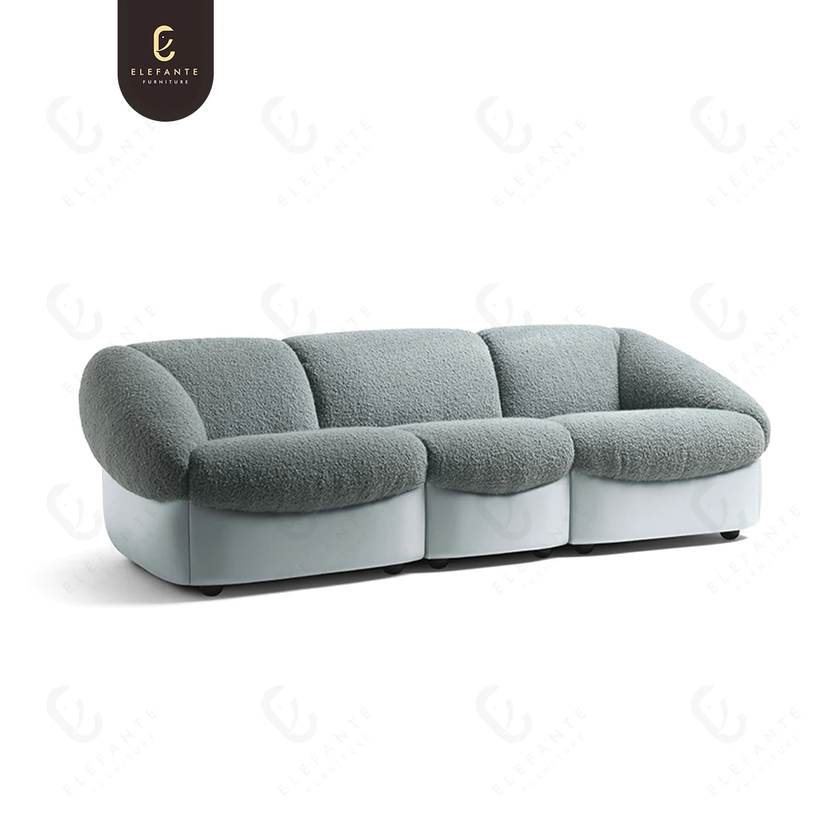 Italian Designer Light Luxury Blue Home interior Sofa De Salon Morden Huge Fabric Leather Sofa For Villa Living Room Furniture