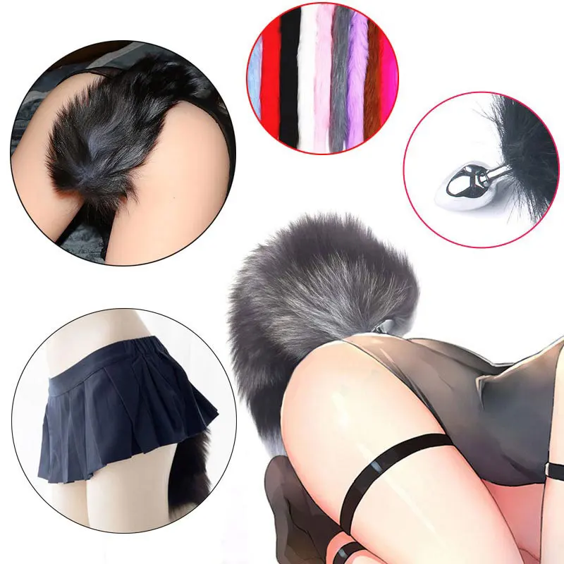 Anal Plug Sexy Fox Tail Anal Toys For Women Adult Sex Product Men Butt Plug Stainless Steel Anal Plug Sex Toys For Couple Cospla