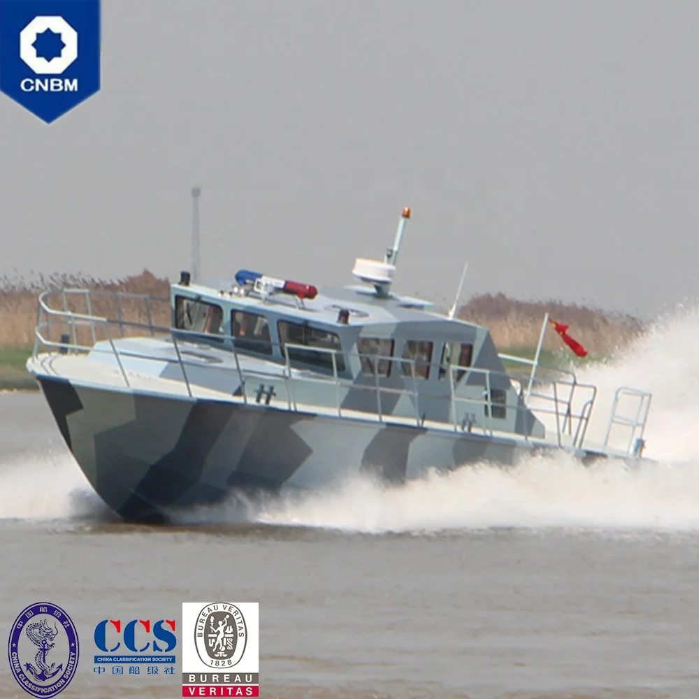 
61 ft China Shipyard Fast Coast Guard Military Patrol Police Vessel Deep V Bottom Welded Aluminum Work Boat for Sale 