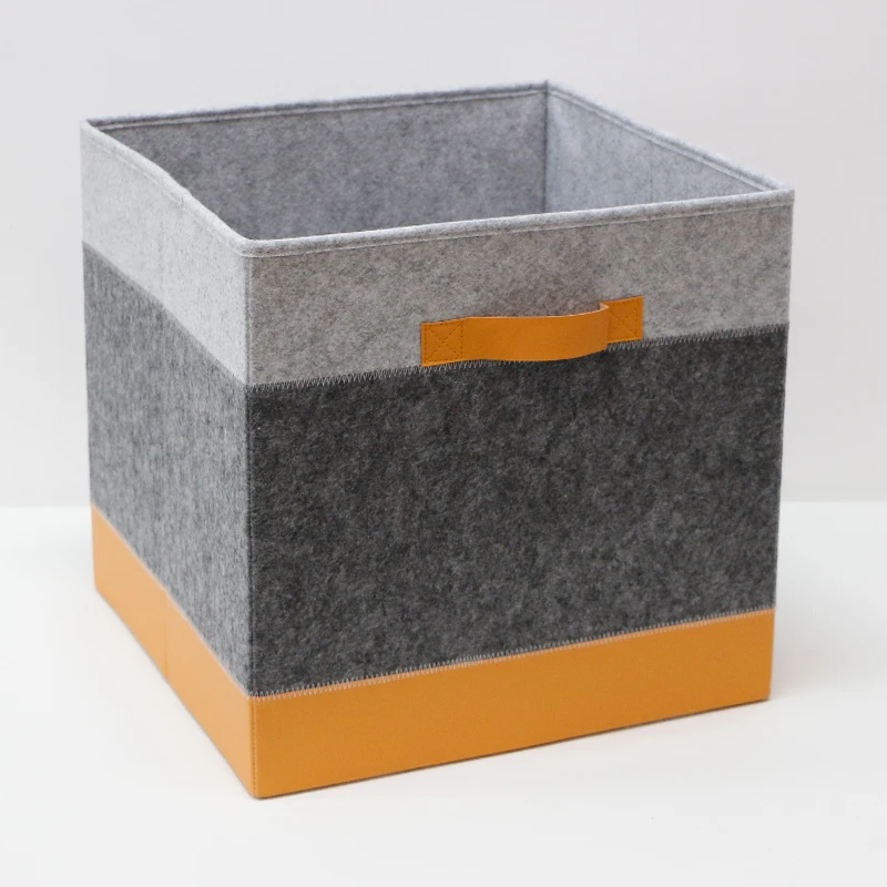 Fashion custom clothing storage organizer cube small foldable fabric felt storage box basket