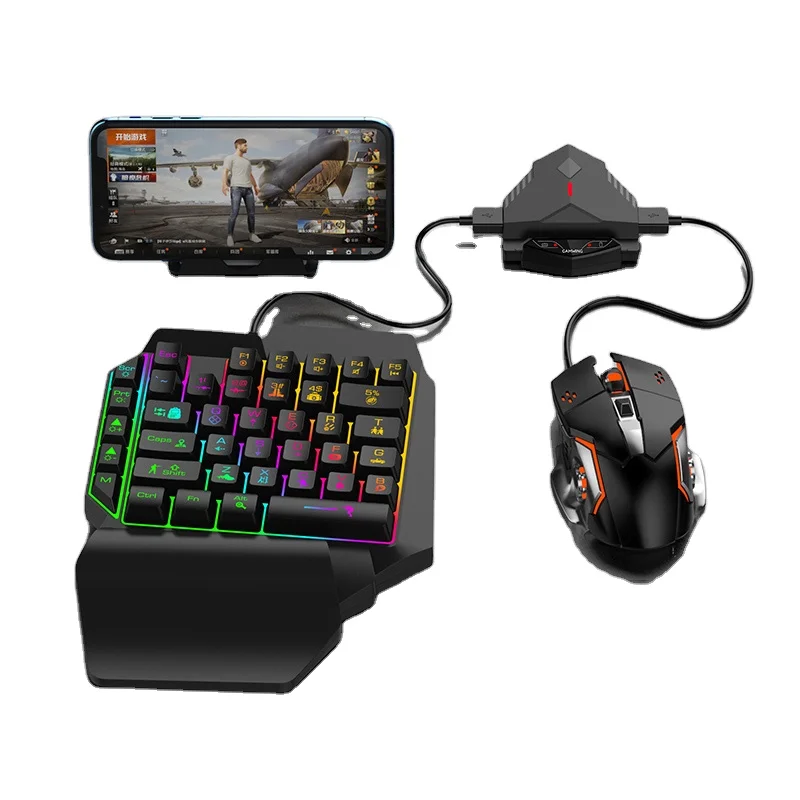 lingzha 2 pro converter  GAMWING Mouse and oen hand Keyboard for phone game turn to PC game PUBG accessory