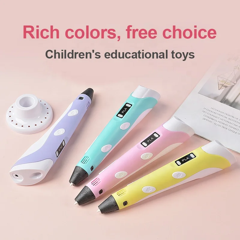 Amazon Hot Sell DIY PLA Filament Creative Toy Gift 3D Printing Pen For Kids Drawing