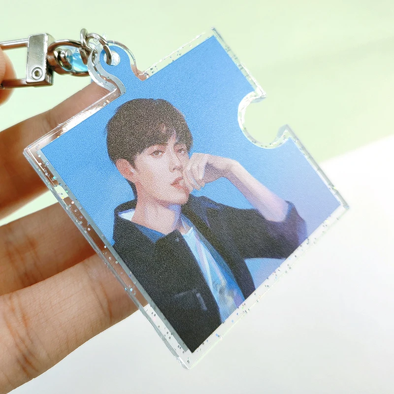 Custom printed clear frosted double sided acrylic keychain manufacturer