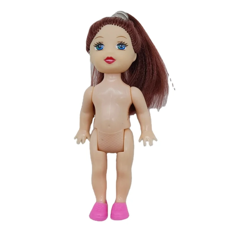 Wholesale customization 3.5 inch white skin Plastic Doll 8.8cm Mini Doll Body Nude Americans Girl Doll For Kids Bulk Pack