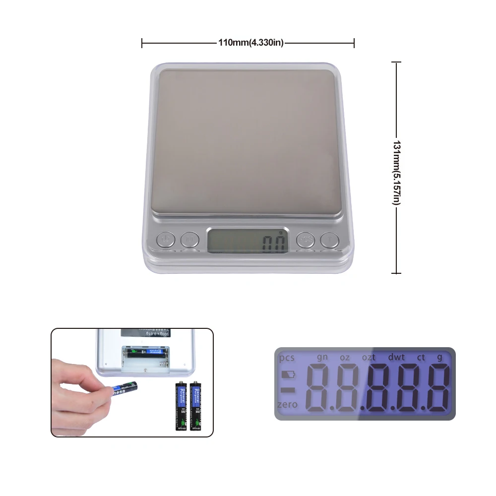 3kg/0.1g Electronic Mini Household Kitchen Scale Gram Digital Gold Jewelry Scale