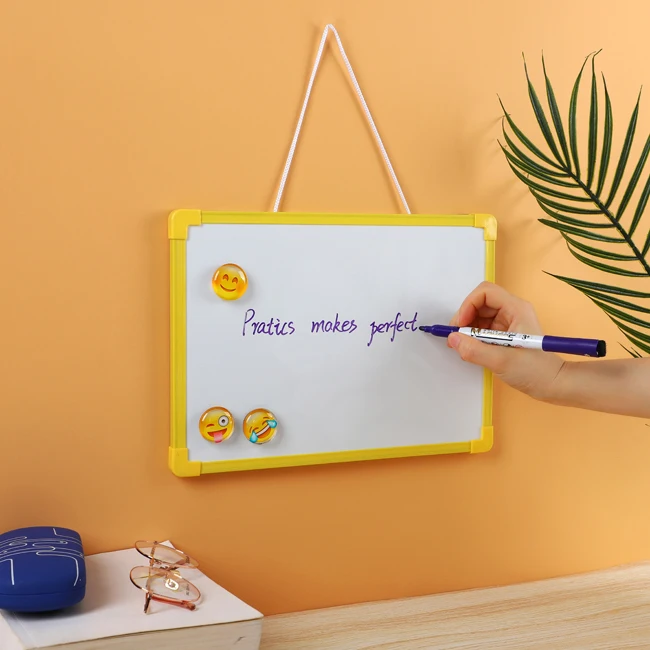 Popular Style Assorted Colored Soft Frame Custom Logo No Ghost Portable Magnetic Dry Erase Whiteboard For Kids Studying